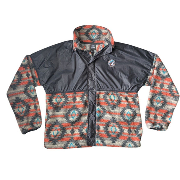 Buc-ees Jackets & Blazers - Bucees Aztec Tribal Berber Full Zip Jacket Size 2XL Orange Southwestern Fleece